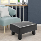 HOMCOM Modern Faux Leather Upholstered Rectangular Ottoman Footrest with Padded Foam Seat and Plastic Legs