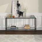 Console rectangulaire avec tablette en verre, 64"