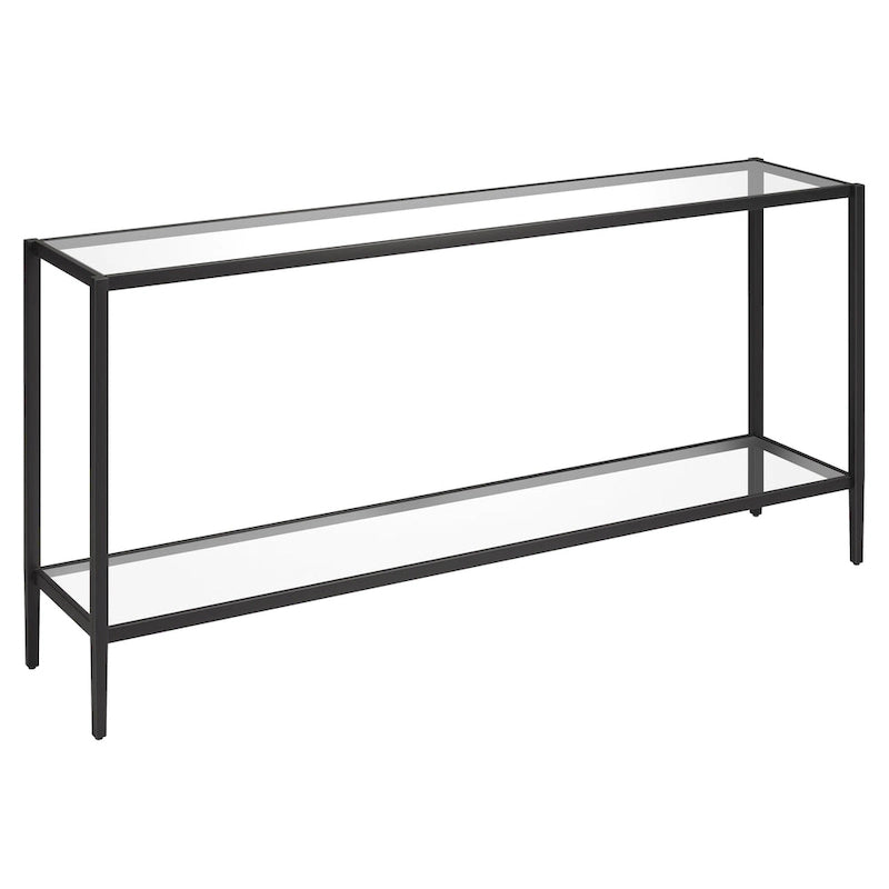 Console rectangulaire avec tablette en verre, 64"