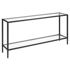 Console rectangulaire avec tablette en verre, 64"