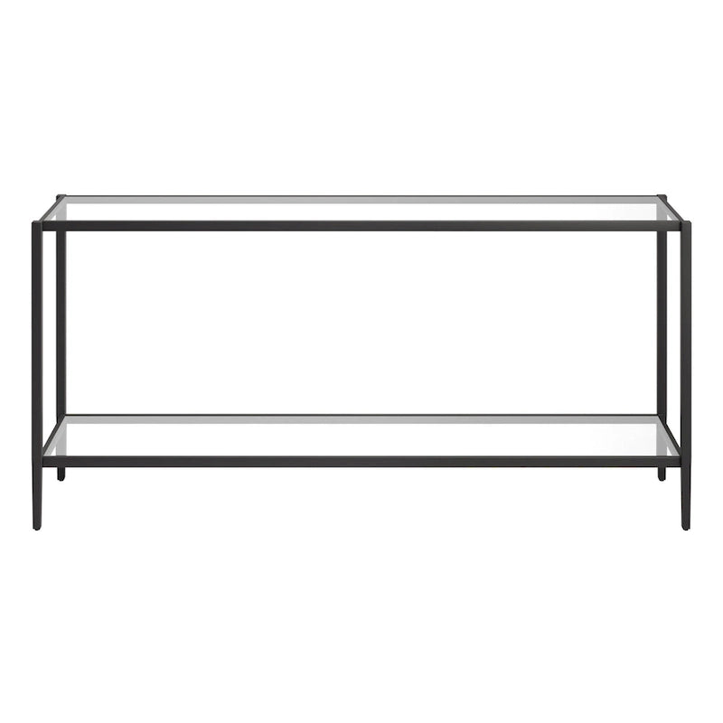 Console rectangulaire avec tablette en verre, 64"