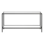 Console rectangulaire avec tablette en verre, 64"