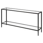 Console rectangulaire avec tablette en verre, 64"