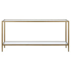 Console rectangulaire avec tablette en verre, 64"