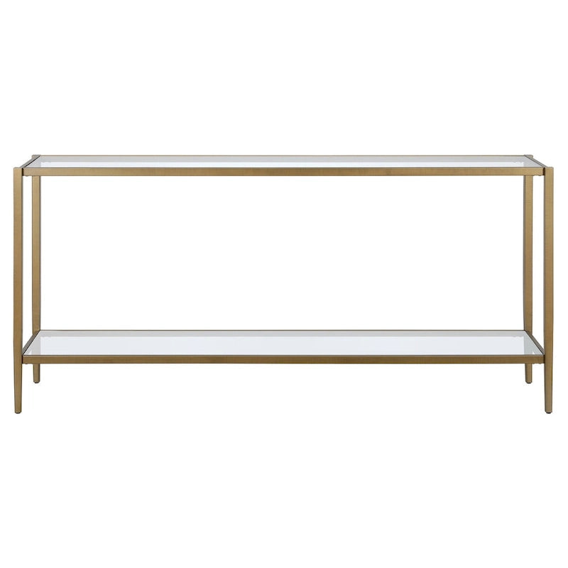 Console rectangulaire avec tablette en verre, 64"