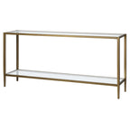 Console rectangulaire avec tablette en verre, 64"