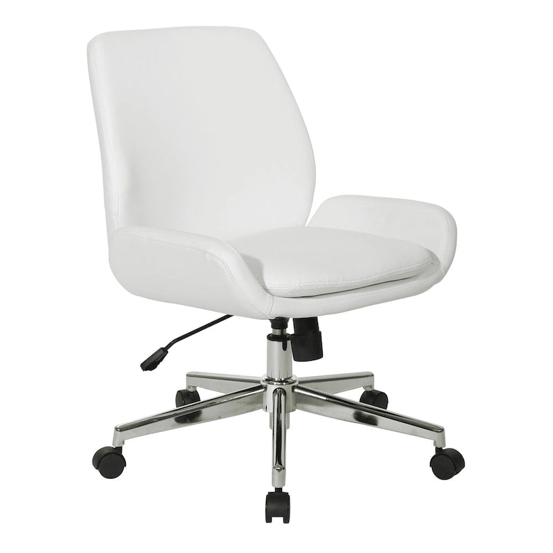 Office Chair with Faux Leather and Chrome Finish Base