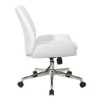 Office Chair with Faux Leather and Chrome Finish Base