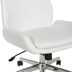 Office Chair with Faux Leather and Chrome Finish Base