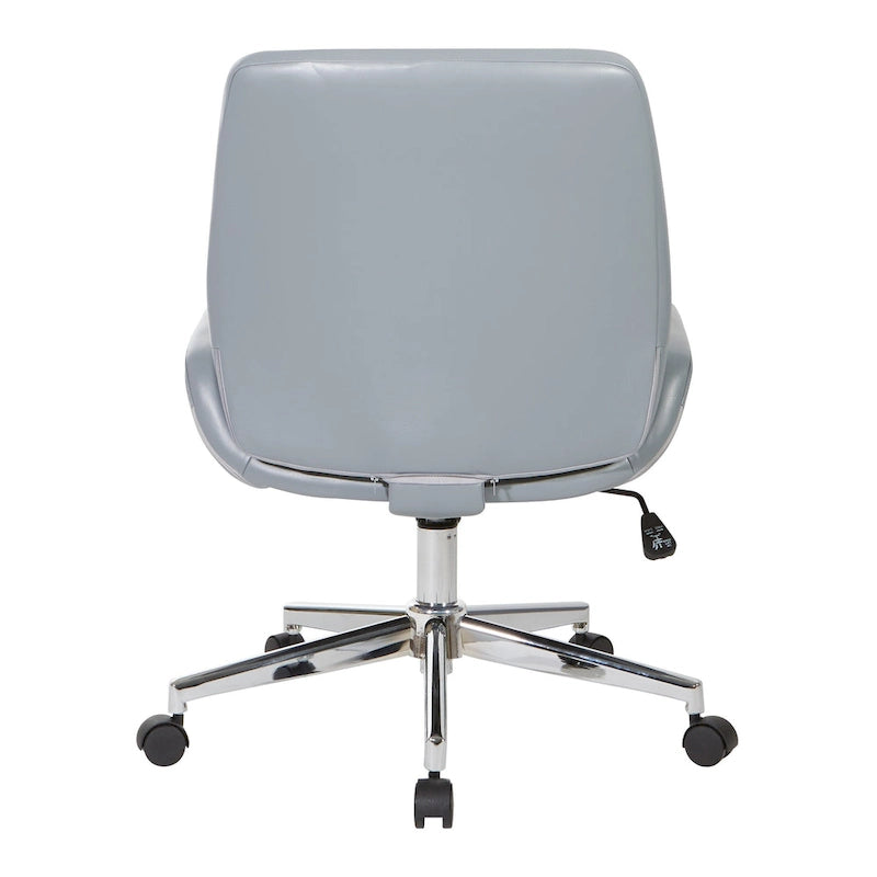 Office Chair with Faux Leather and Chrome Finish Base