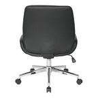 Office Chair with Faux Leather and Chrome Finish Base