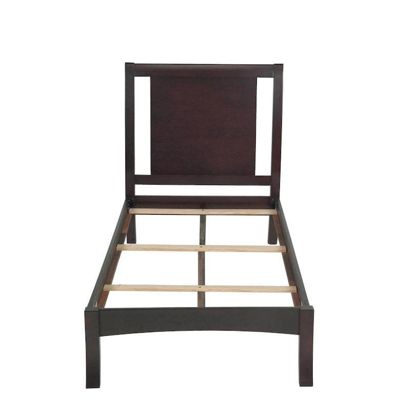 Letto California King con testiera a pannelli a slitta, marrone espresso