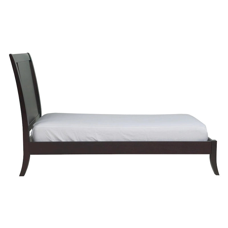 Letto California King con testiera a pannelli a slitta, marrone espresso