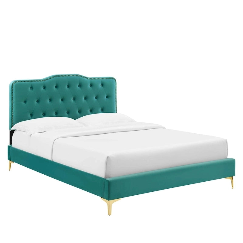 Tufted Performance Velvet Twin Platform Bed