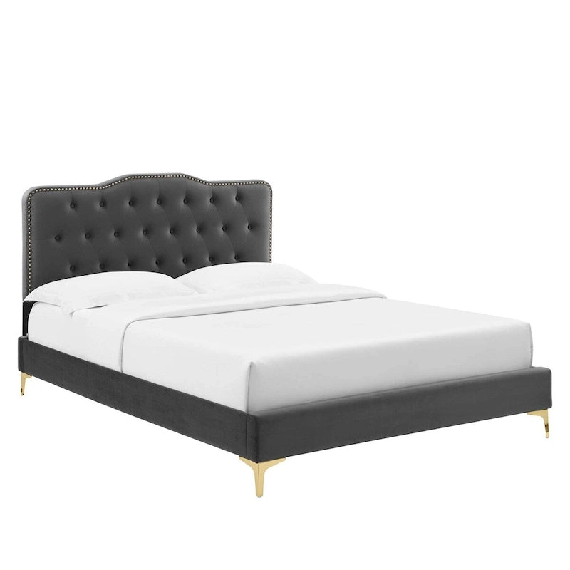 Tufted Performance Velvet Twin Platform Bed