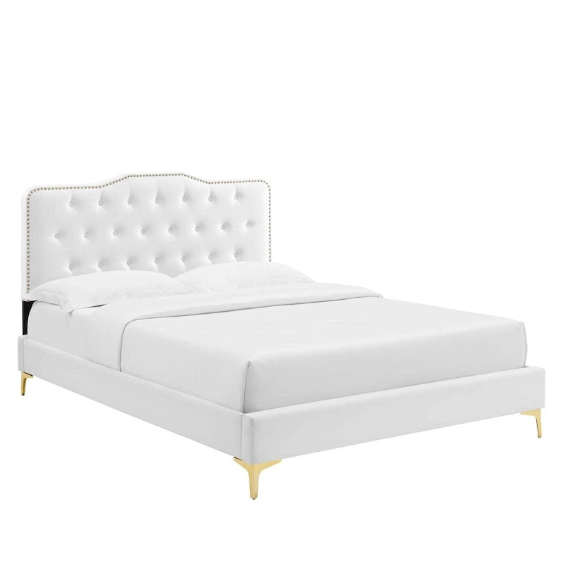 Tufted Performance Velvet Twin Platform Bed