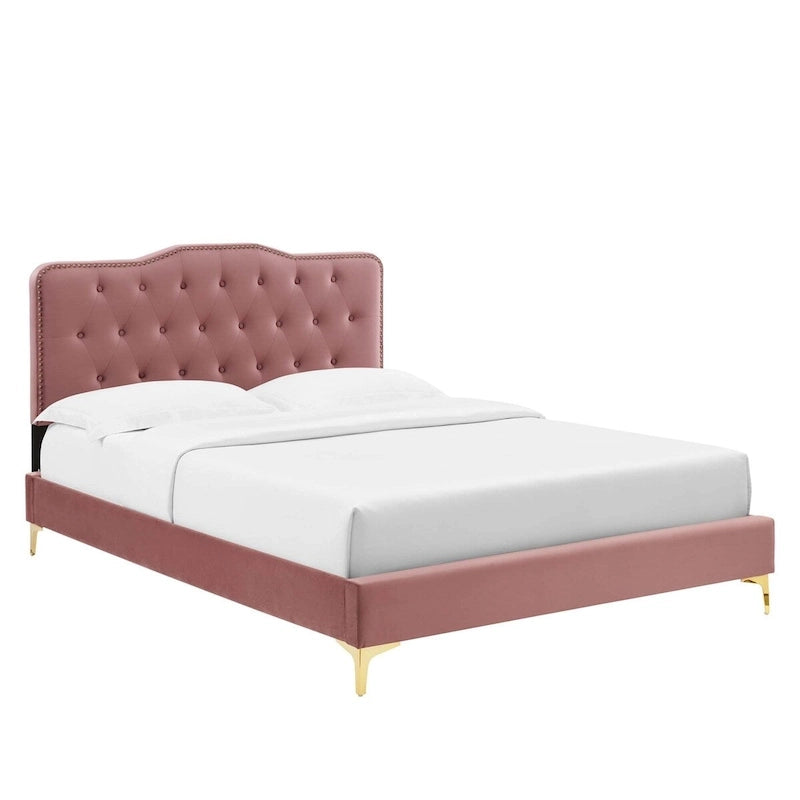 Tufted Performance Velvet Twin Platform Bed