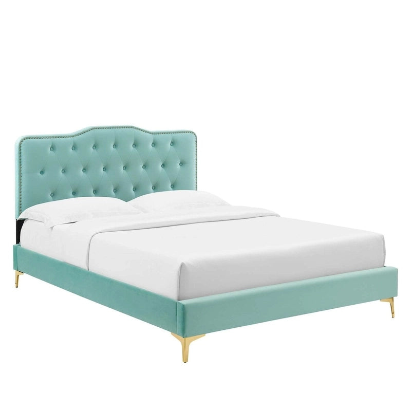 Tufted Performance Velvet Twin Platform Bed