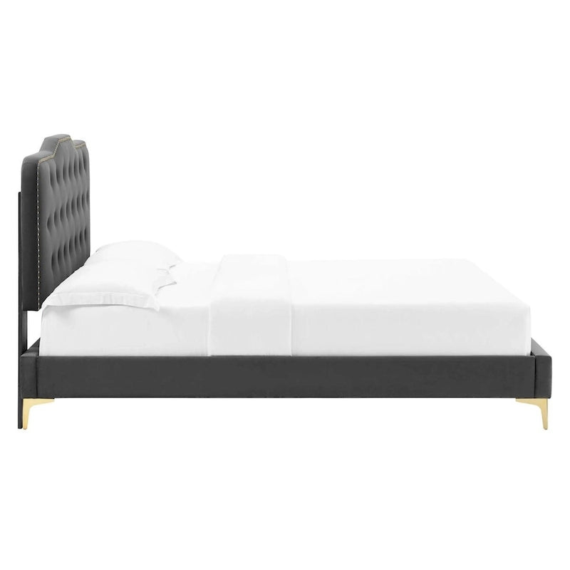 Tufted Performance Velvet Twin Platform Bed