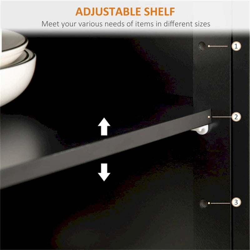 Storage Cabinet with Adjustable Shelves and Magnetic Doors