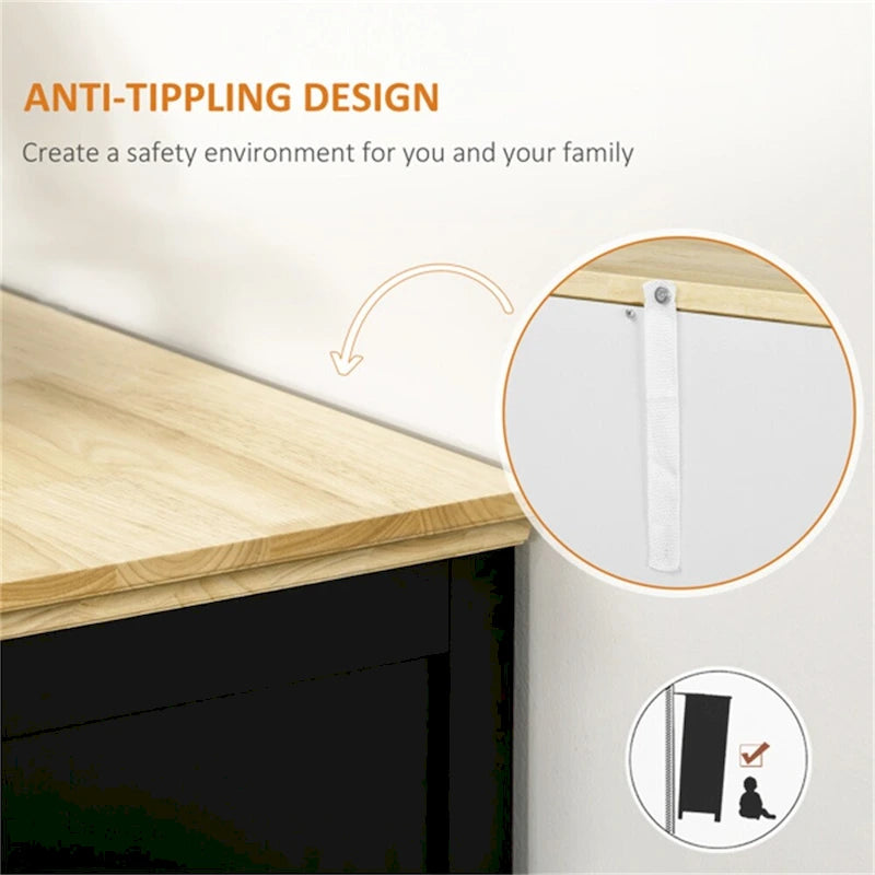 Storage Cabinet with Adjustable Shelves and Magnetic Doors