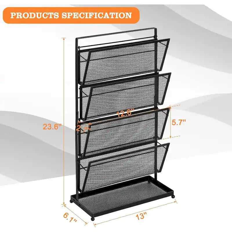 Desktop-Aktenorganizer mit 4 Ebenen und Papierablage