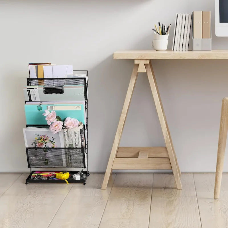 Desktop-Aktenorganizer mit 4 Ebenen und Papierablage
