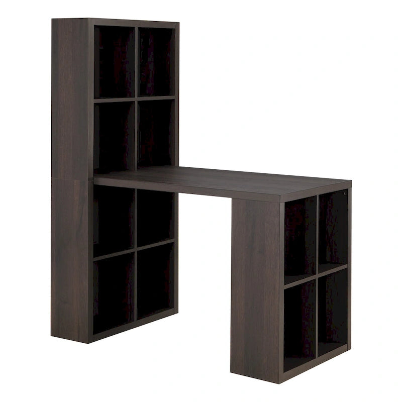 Bureau van 48 inch met dubbele boekenkastopbergruimte