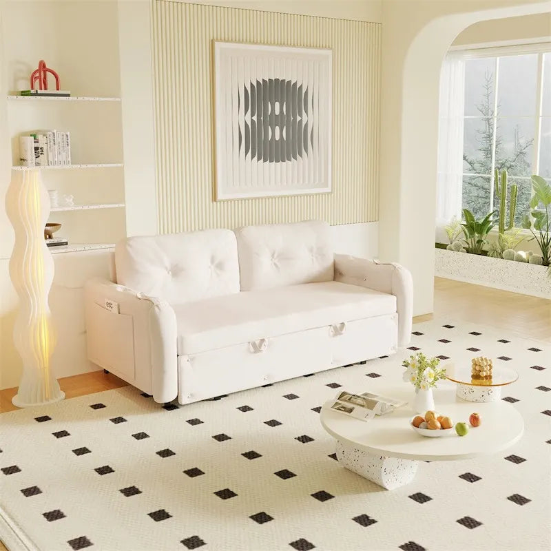 Queensize-Schlafsofa mit Ausziehfunktion und Hydrauliksystem