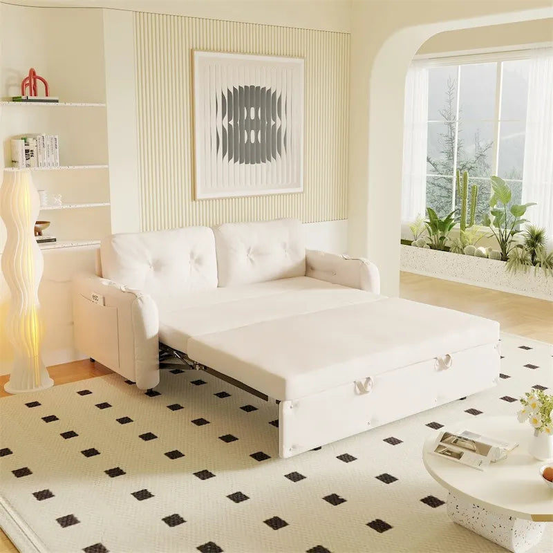 Queensize-Schlafsofa mit Ausziehfunktion und Hydrauliksystem