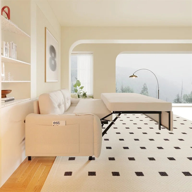 Queensize-Schlafsofa mit Ausziehfunktion und Hydrauliksystem