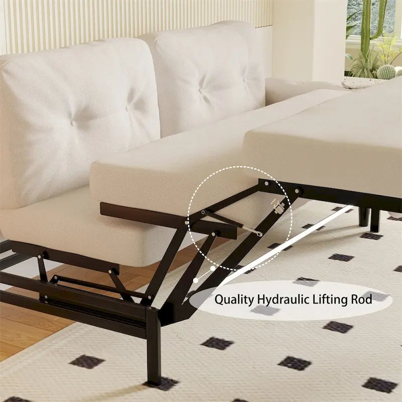 Queensize-Schlafsofa mit Ausziehfunktion und Hydrauliksystem