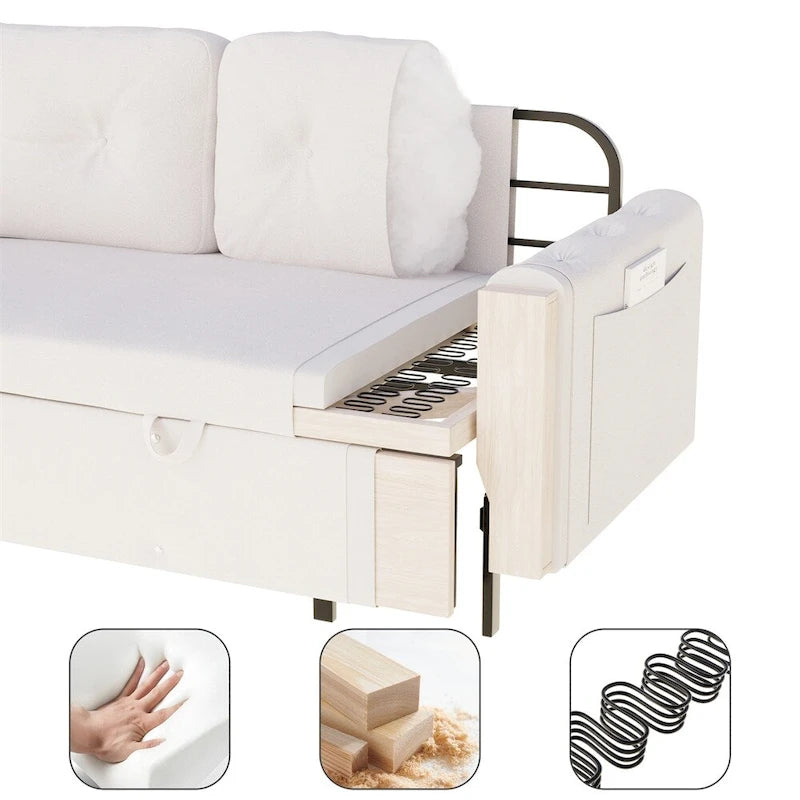 Queensize-Schlafsofa mit Ausziehfunktion und Hydrauliksystem