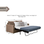 Schlafsofa aus Chenille mit ausziehbarem Bett und 2 Dekokissen
