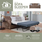 Schlafsofa aus Chenille mit ausziehbarem Bett und 2 Dekokissen