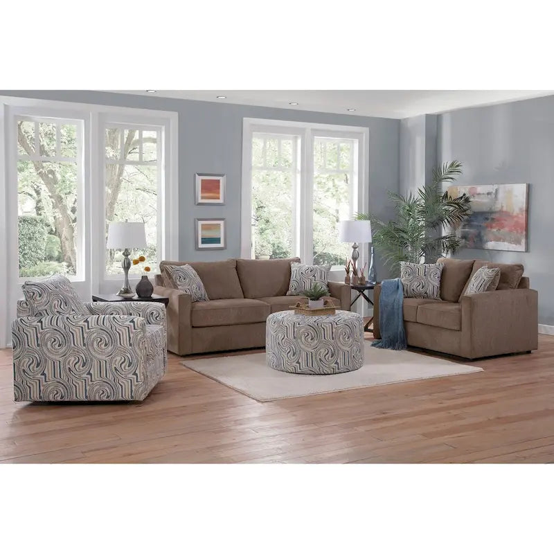 Schlafsofa aus Chenille mit ausziehbarem Bett und 2 Dekokissen
