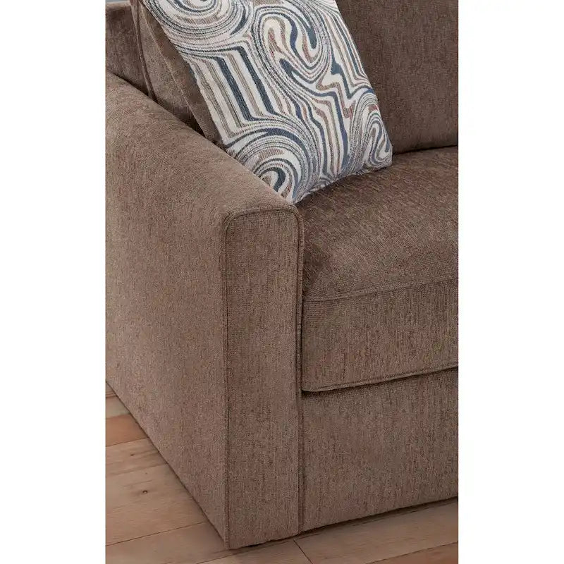 Schlafsofa aus Chenille mit ausziehbarem Bett und 2 Dekokissen