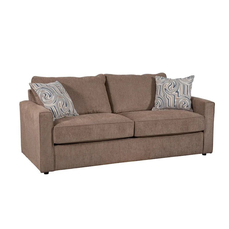 Schlafsofa aus Chenille mit ausziehbarem Bett und 2 Dekokissen