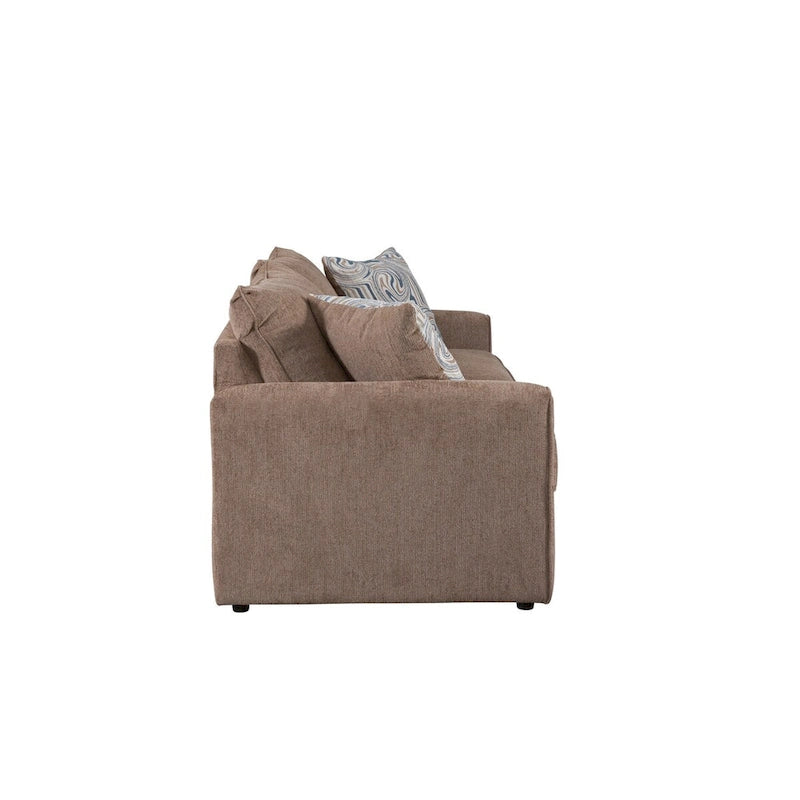 Schlafsofa aus Chenille mit ausziehbarem Bett und 2 Dekokissen